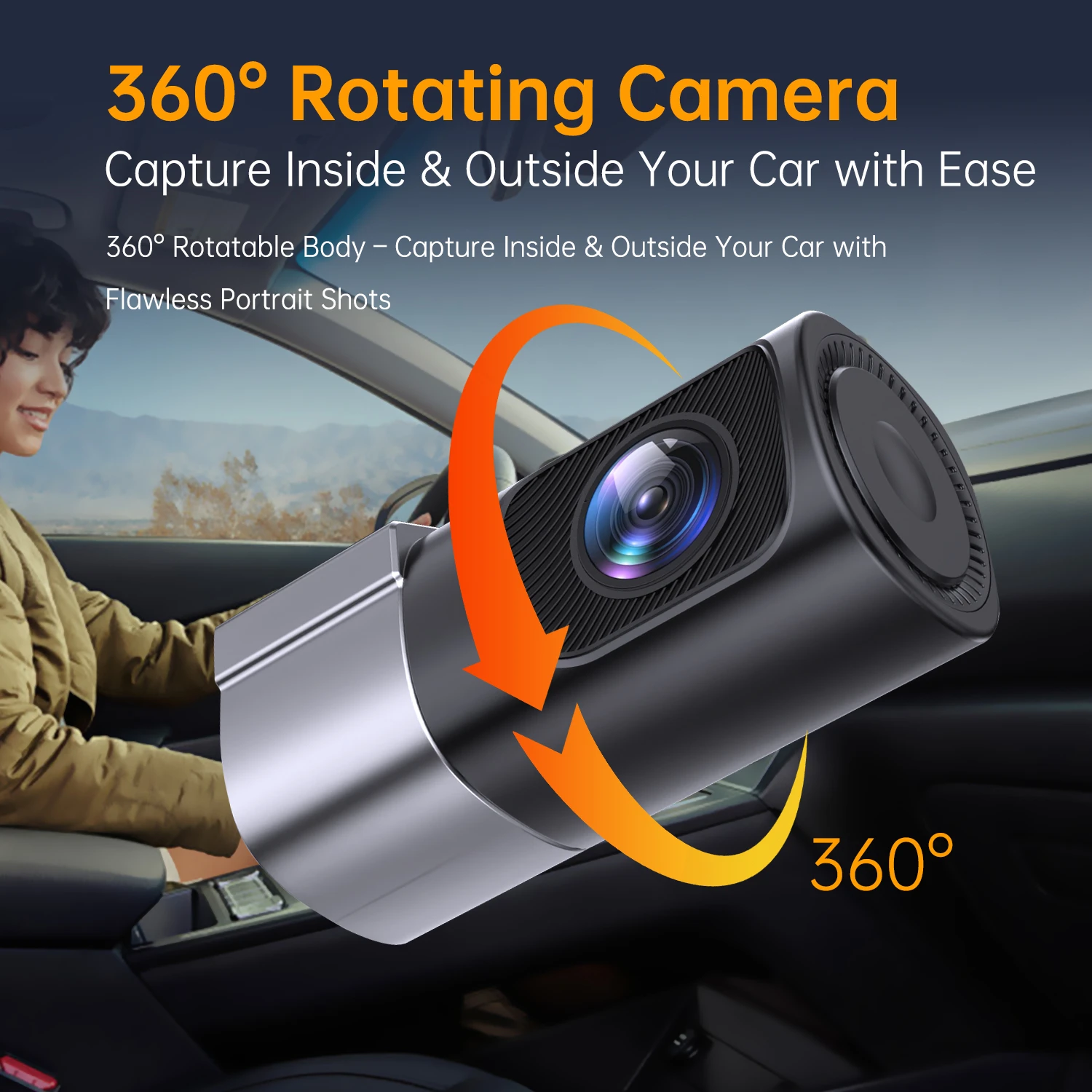 NEW 1080P HD Car DashCam 360° Rotation APP Control Video Recorder Smart Car WiFi Dash Camera Vehicle Recorder DVR Front View Cam - view 5