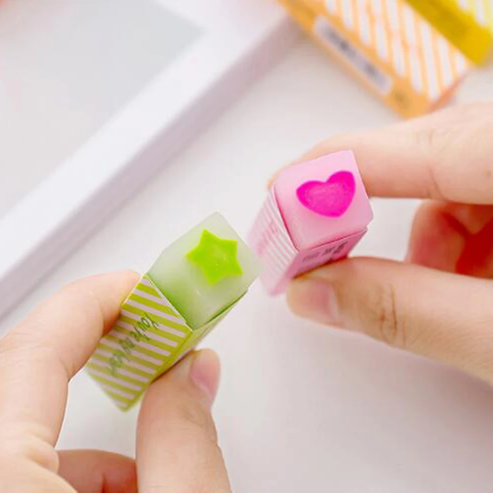

10 Pcs Love Eraser Erasers Office School Supplies Cartoon Stationery Pupils Gifts