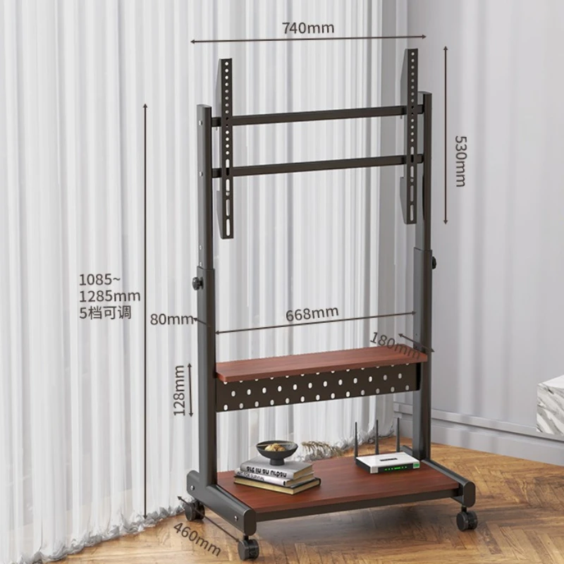 Wohnzimmer-Monitor-TV-Ständer, einfache Räder, mobile multifunktionale TV-Ständer, Büro-Metallmöbel, Ein Fernseher MH40DSJ