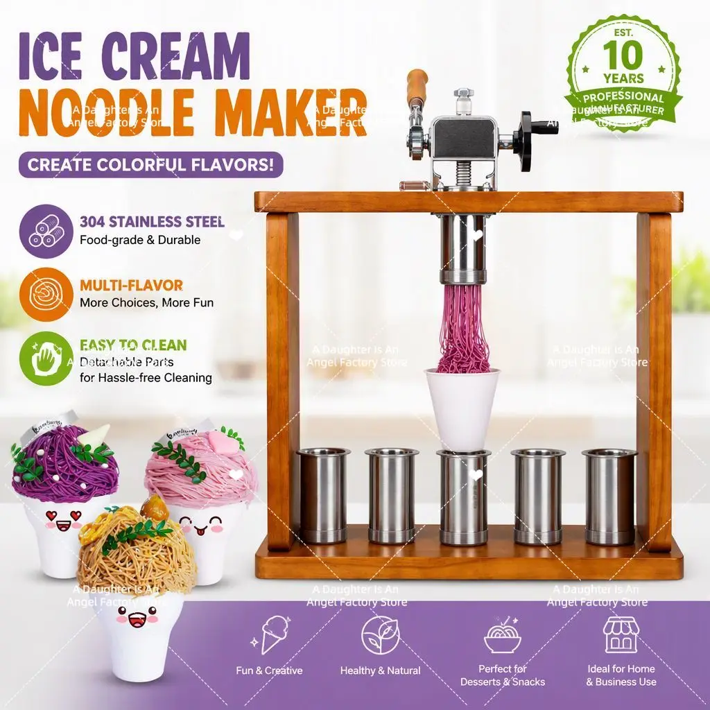 Manual Mont Blanc Machine - Chestnut Press Cup Maker for Ice Cream & Desserts