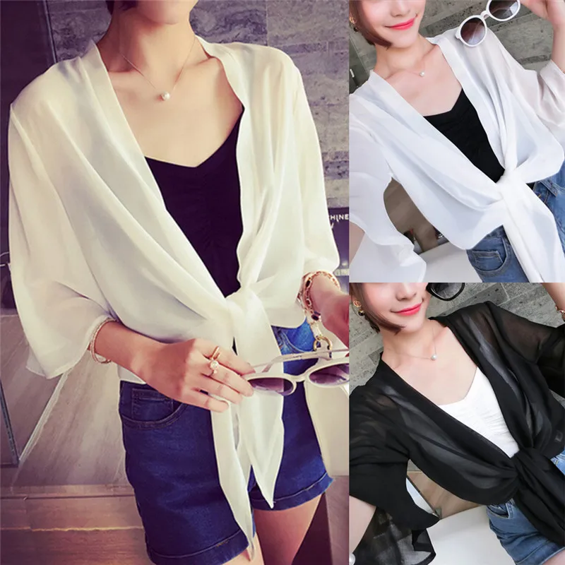 Women Thin Coat Casual Lace Bow Summer Sun Protection Clothes Female Cardigan Shirt Clothing Tops Blouse For Woman Covers Blusa