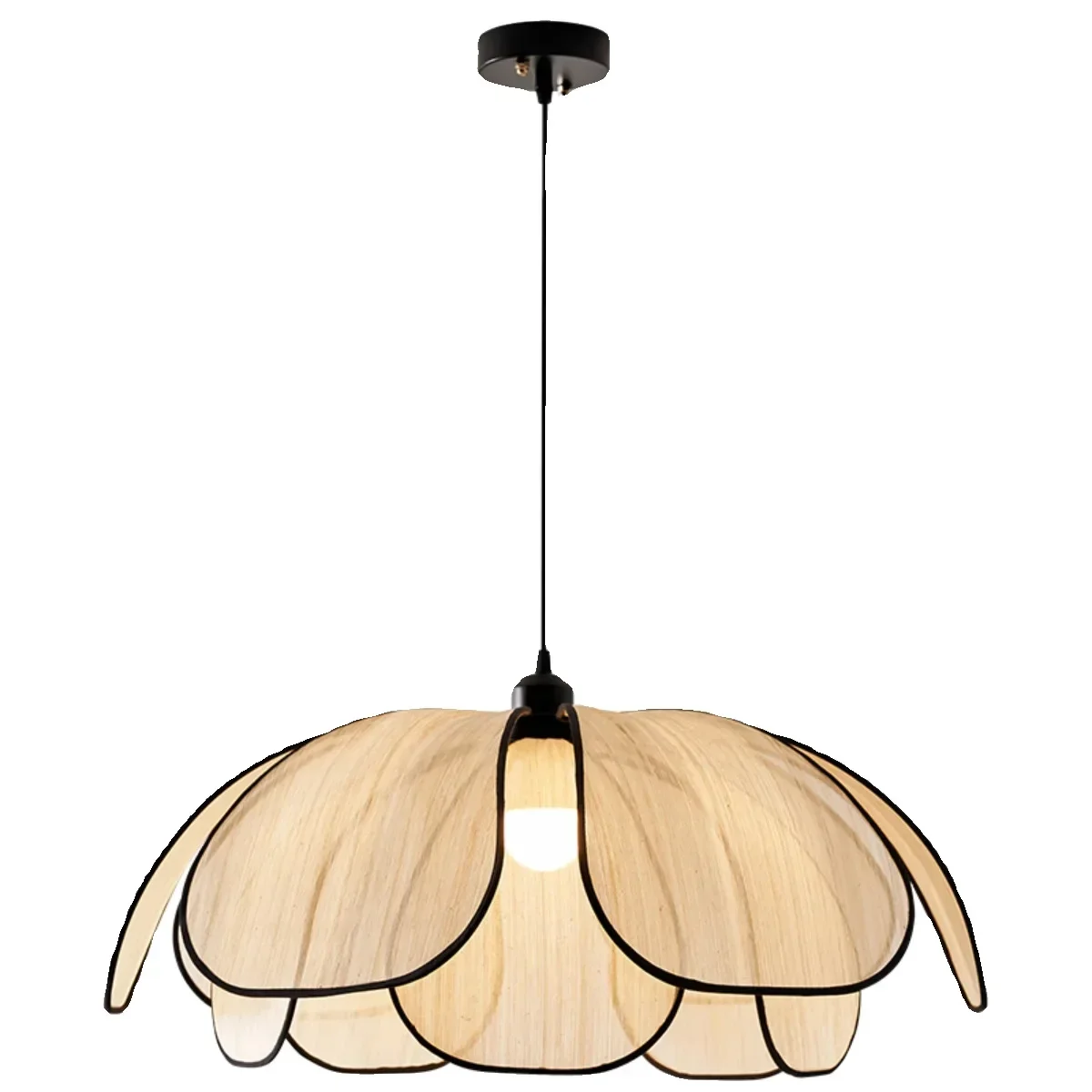 French cream wind chandelier Nordic simple dining room living room bedroom Japanese medieval art advanced sense petal lamp