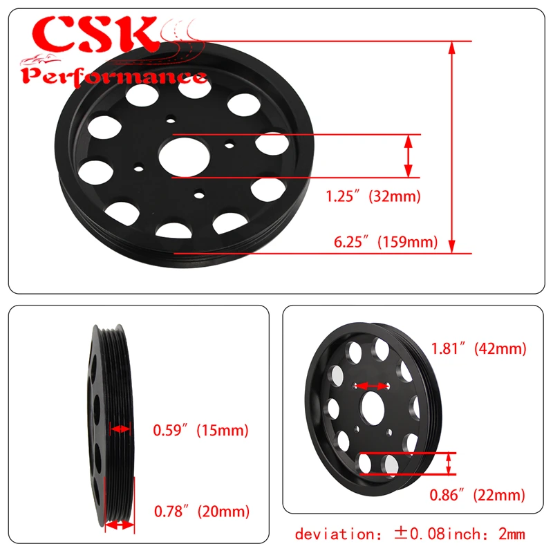 LIGHT-WEIGHT CRANK PULLEY Fits For Nissan skyline GTS GTR RB20 RB25 RB26 PULLEY BLACK