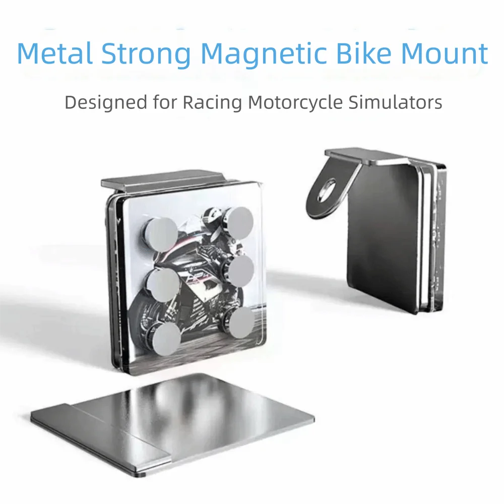 Sturdy Metal Motorcycle Phone Holder Strong Magnetic Easy Mount Universal Riding Bracket Reliable Holding Anti-shock Structure