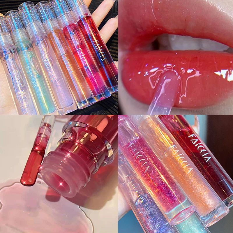 

Mirror Water Lip Gloss Lip Glaze Moisturizing Nourishing Lip Gloss Liquid Lipstick 6 Colors Transparent Glass Lipgloss Make Up