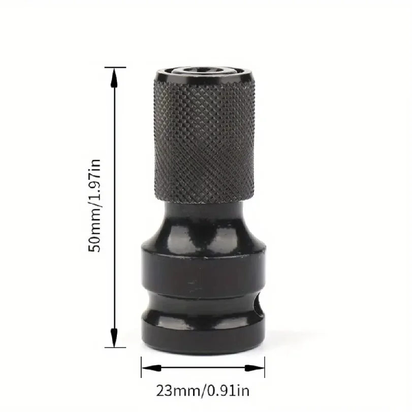 1pc Impact Wrench to Drill Adapter 1/2 to 1/4 Hex Converter Socket Extension Bit Holder for Electric Wrench and Power Tools