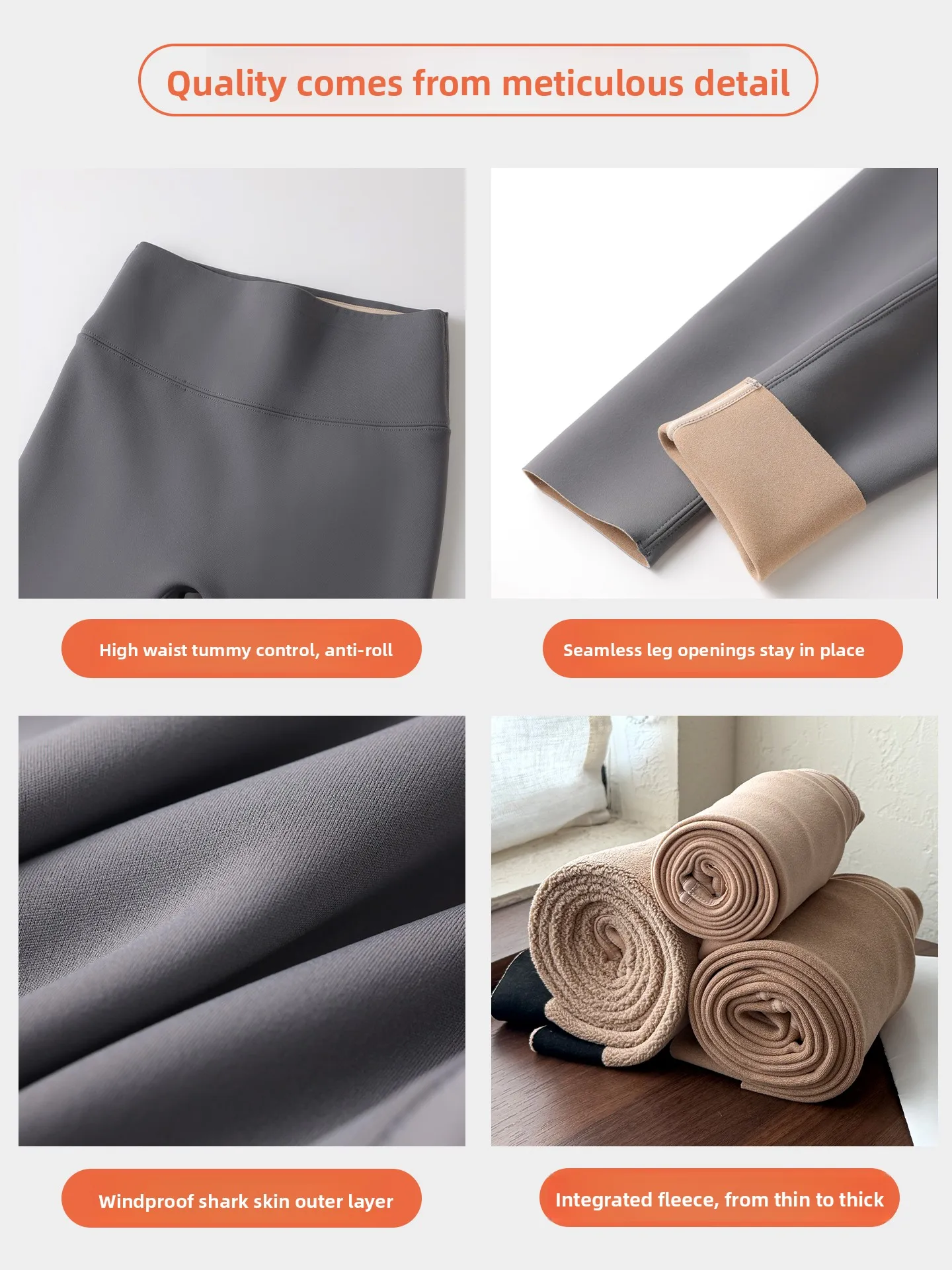 กางเกงโยคะเอวสูงบุซับในสำหรับผู้หญิง เสื้อผ้าสำหรับฤดูใบไม้ร่วงและฤดูหนาว รุ่นใหม่ กระชับสัดส่วน กางเกงซับในลำลอง ไนลอนผสมสแปนเด็กซ์