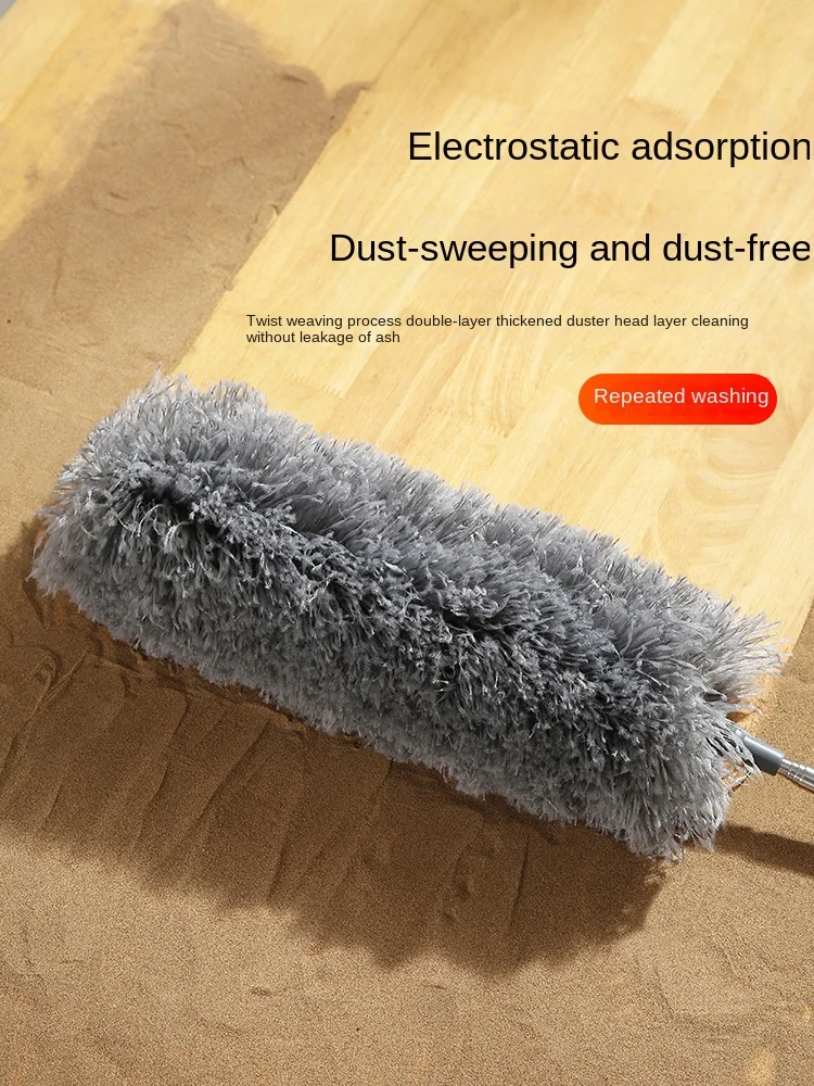 Feather Duster Electrostatic Dust Duster Cleaning Household Cleaning Telescopic Zen Dust Roof Gap Cleaning Artifact