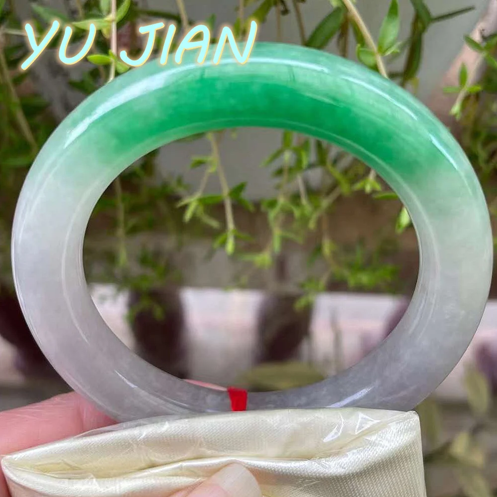 Newest Natural Grade A Jadeite Handring Round Bar Boutique Three-color Jade Bangle High Quality Bracelet Fine Jewelry