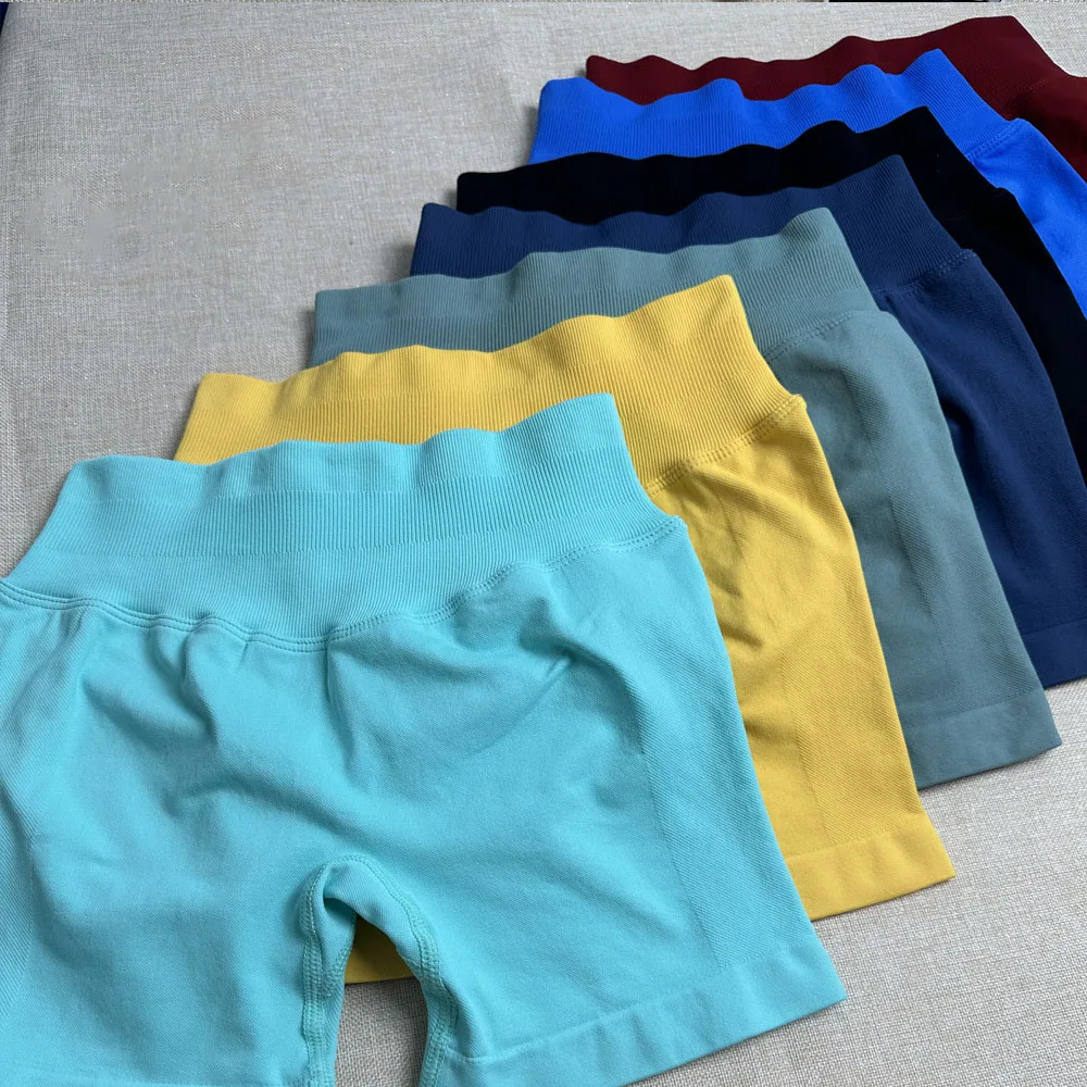 

‌Seamless Workout Shorts 3-Inch High-Waisted Yoga Pants w/ Tush Lift Quick-Dry High-Stretch Running Tights Gym Clothes XS-XL