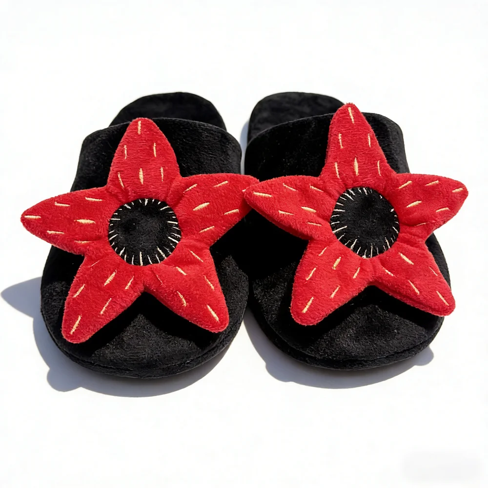 جديد غريب شيء نعال قماش الكرتون الرعب زهرة حمراء محشوة أحذية النساء الرجال داخلي شبشب منزل المشجعين هدايا عيد الميلاد #1