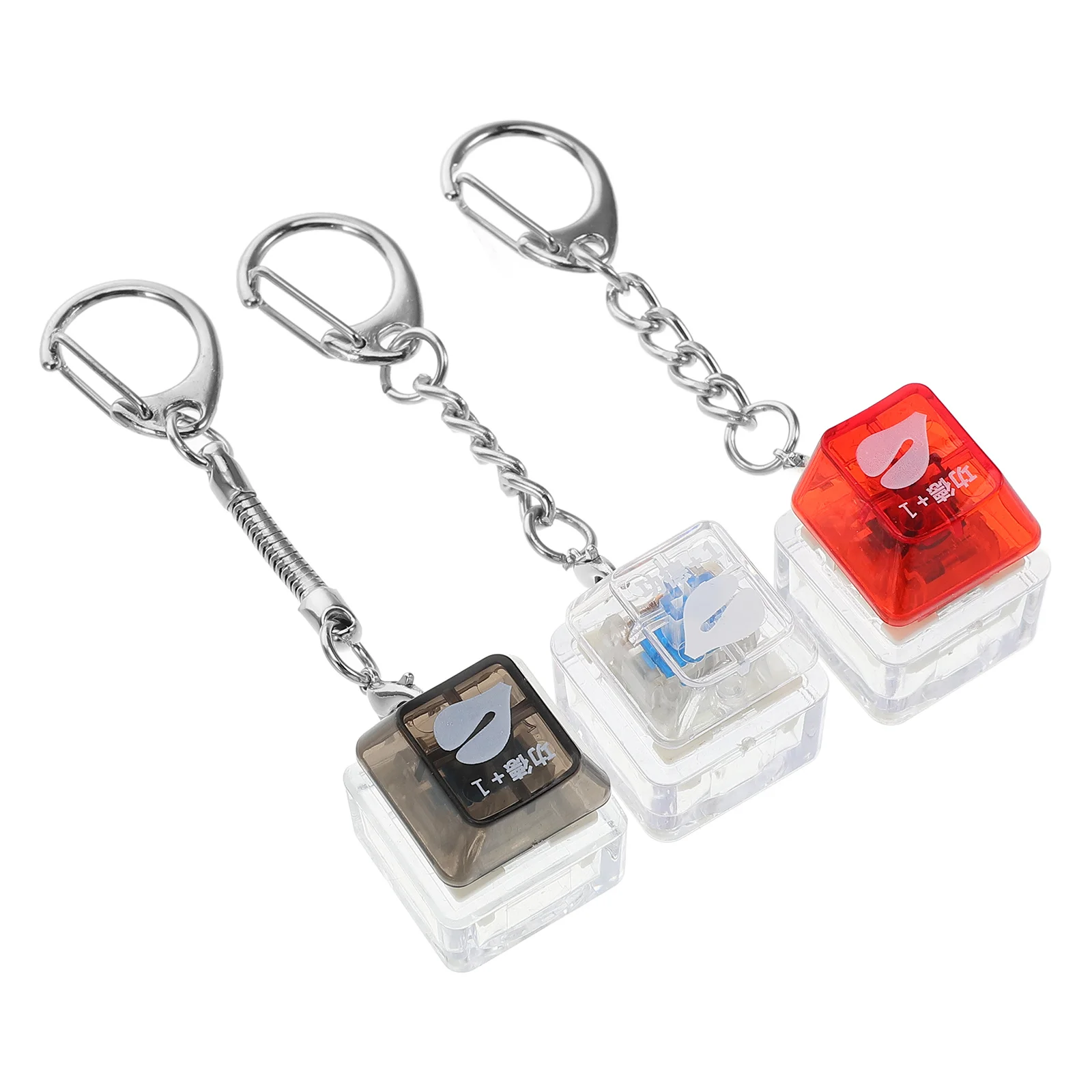 3 Pcs Keychain Keyboard Cap Decorations Wrist Hanging Keycap Keychains Clicker Pendant Bag