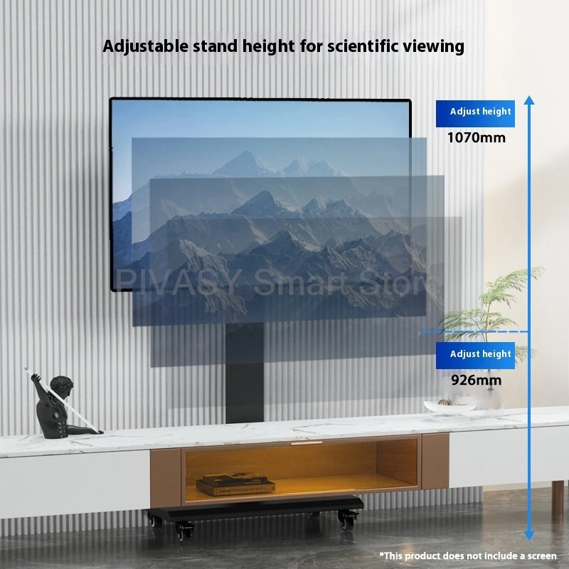 Supporto TV mobile universale con ruote 10 - 43 pollici Compatibilità 90 °   Carrello con rotelle regolabile in altezza con rotazione per lo streaming live