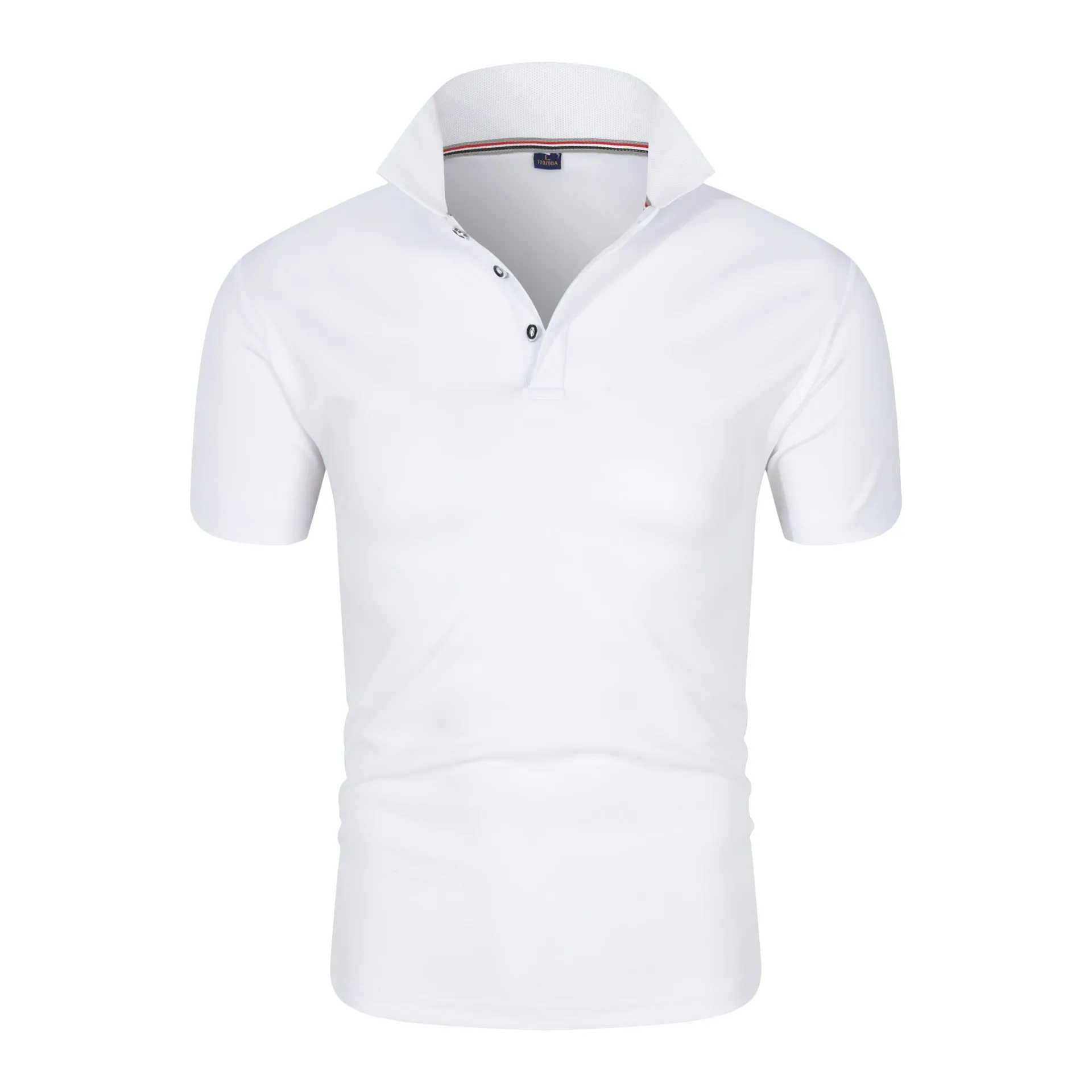 2025 Summer New Men's Short Sleeve Collar T-shirt New Solid Color Casual Polo Shirt Fashion Breathable Loose Basic Top