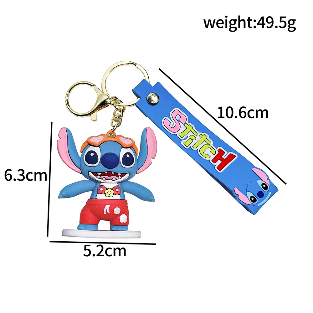 Dress up Stitch keychain soft plastic figurine PVC car keychain pendant doll machine gift