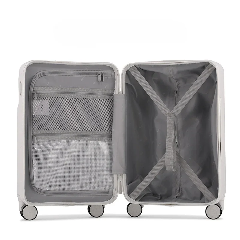 Front Opening Travel Luggage Lightweight Zipper Rolling Wheel Rolling Luggage Case Combination Lock Trolley Luggage Bag