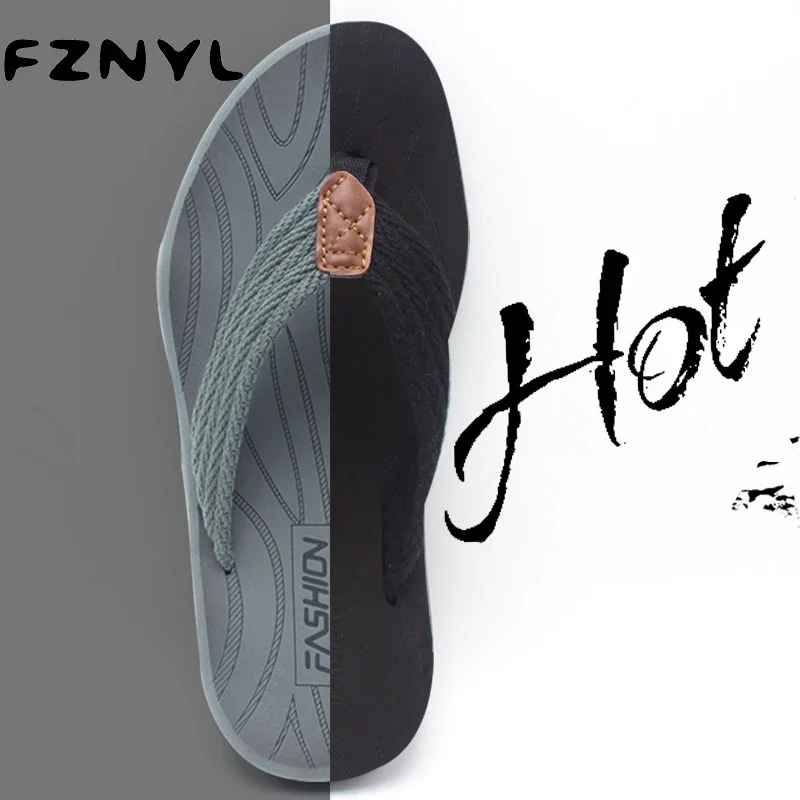 2022 New Arrival  Men Flip Flops Sandals Breathable Summer Slippers Non-slip Rubber Fashion Outdoor Casual Shoes Size 36-47