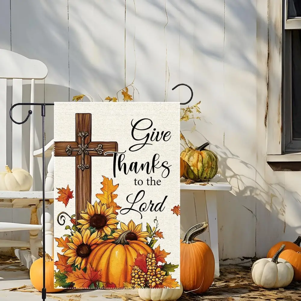 Fall Garden Flags Christian God Bless Garden Flag 12 x 18 Inch Double Sided Small Yard Outside Decorations, Inspirational Au SSL