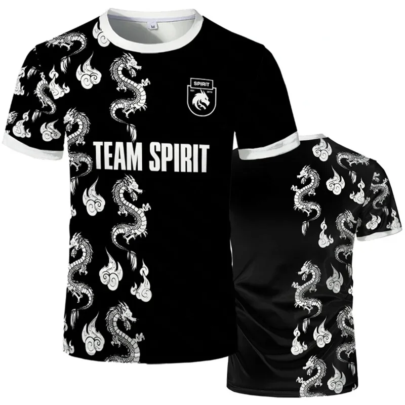 Latest Team Spirit 3D Printed Jerseys Summer Fashion Game Esports Player Uniforms Competition Clothing Oversized Crew Neck Boy T