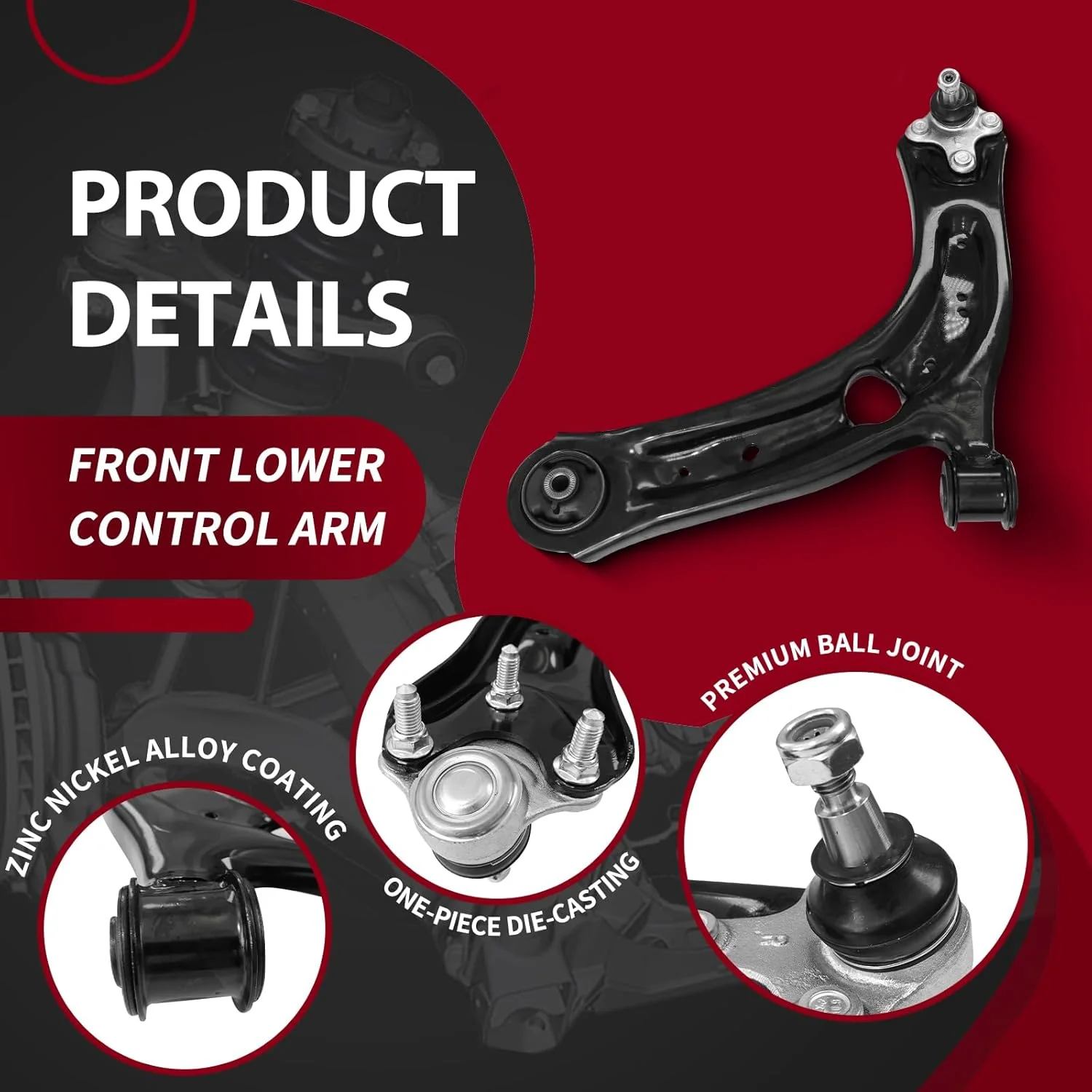 8pc Front Lower Control Arm with Ball Joint Tie Rod Sway Bar Link for-Audi Q3 2019-2024 Volkswagen-Tiguan 2018-2024