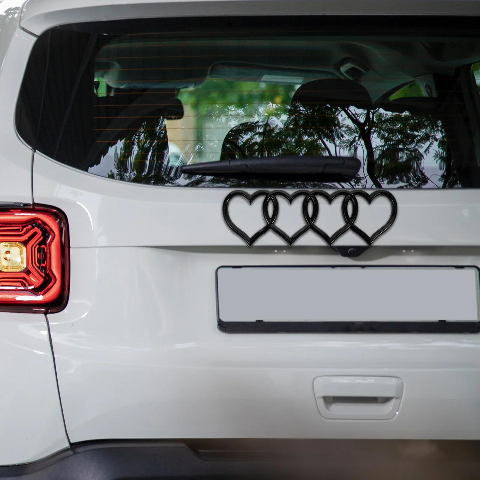 

3D Love Heart Rear Trunk Badge Decal Sticker Unique Stylish Car Exterior Accessory Silver Sticker Decal for Automotive