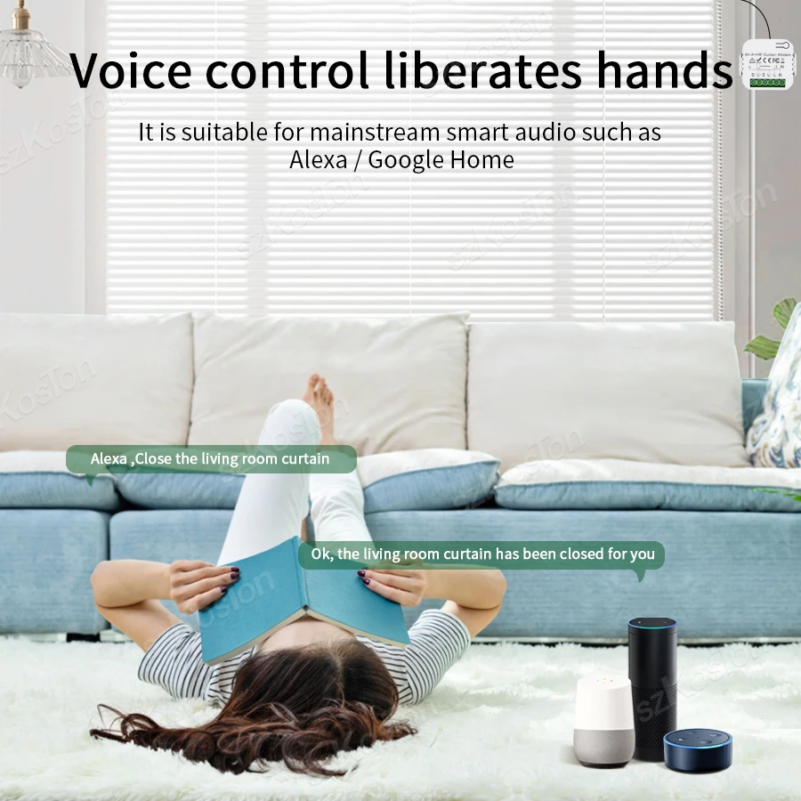 Tuya vida inteligente-interruptor cortina elétrica, Wi-Fi, relé, RF433 MHz controle remoto, rolo elétrico do obturador, o Google Home, Alexa