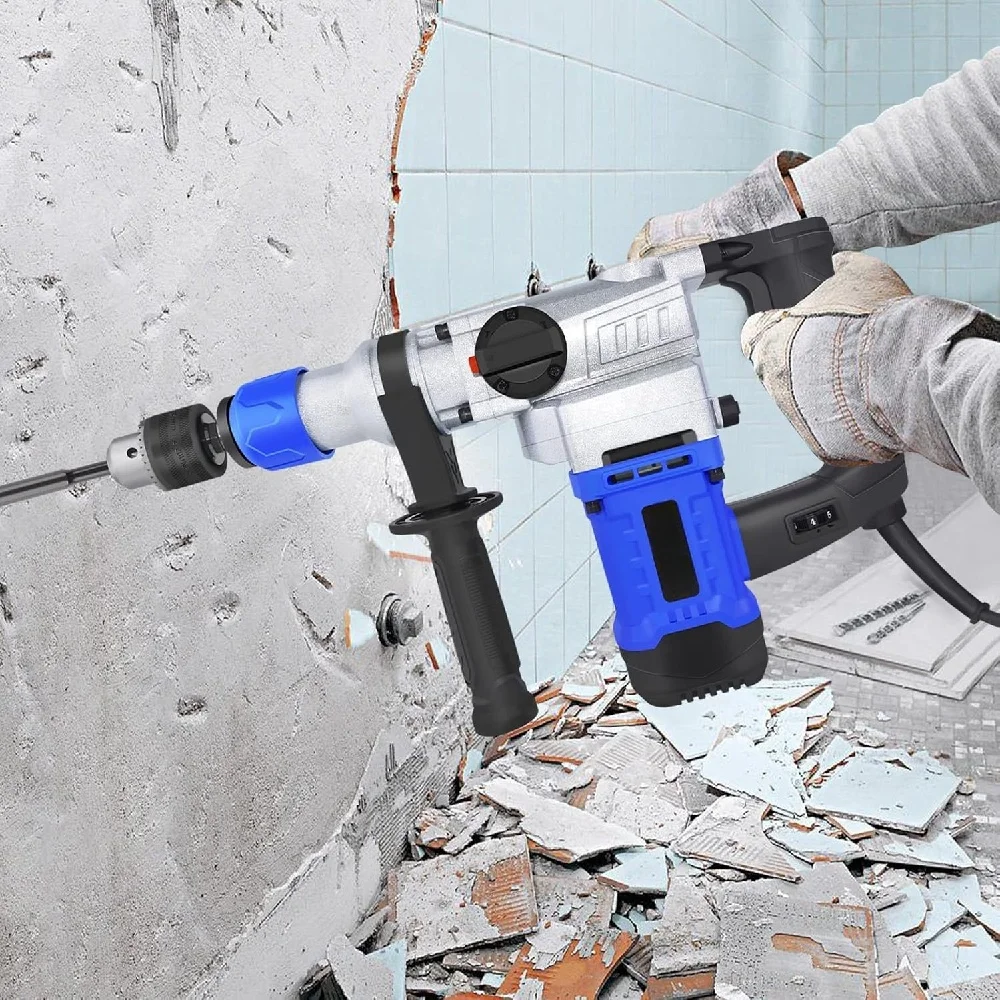 SDS-Plus Rotary Hammer Drill, Corded Drills, 2000W Heavy Duty Chipping Hammers W Vibration Control & Safety Clutch 6 Speed Adjustment