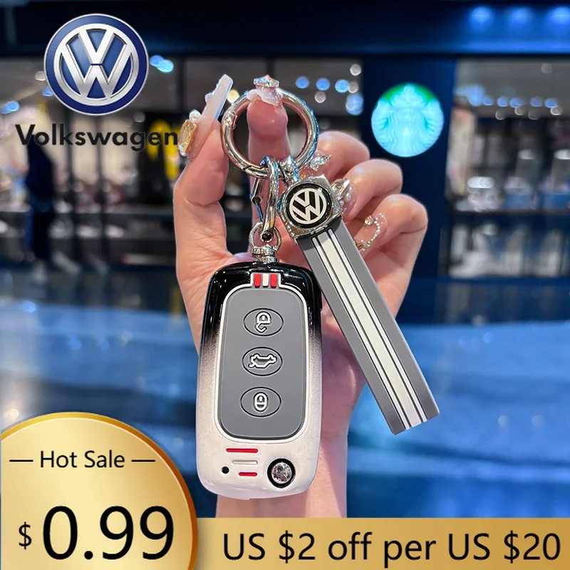 

For VW Volkswagen Jetta MK5 Golf Zinc Alloy Car Smart Remote Key Case Cover For VW Polo Golf Passat Tiguan Beetle Caddy T5 Up Eo