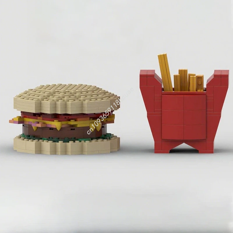 455pcs MOC Burger & Fries Building Blocks Christmas Gift Inspiring DIY Creative Education Architecture for Skilled Fans