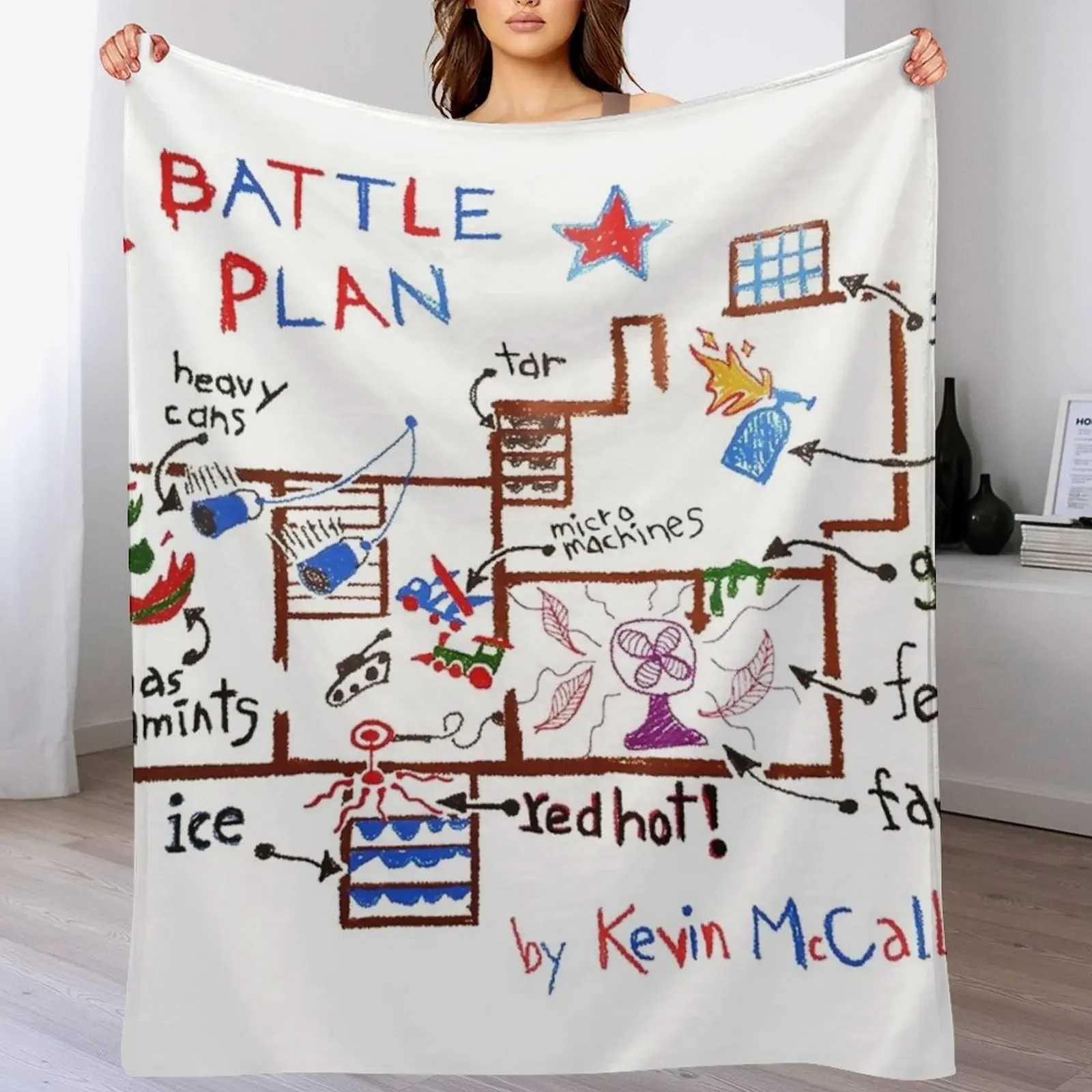 

Kevin Home Battle Plan Throw Blanket Travel wednesday Thins Furry Blankets