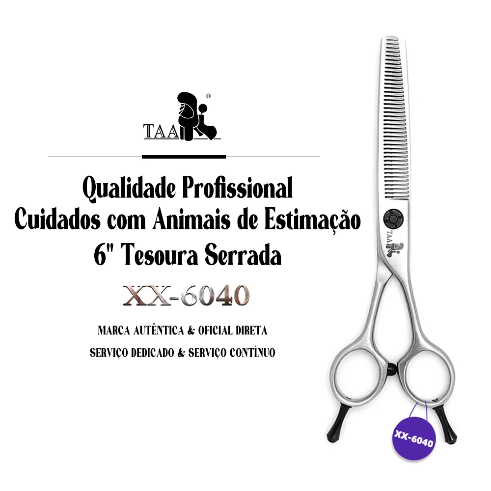 TAA Tesoura para Tosa de Cachorro,Profissional,para Animais de Estimação,Tesoura Serrilhada,Corte de Cabelo Ultraleve para Tosa de Cachorro,Ferramenta XX-6040