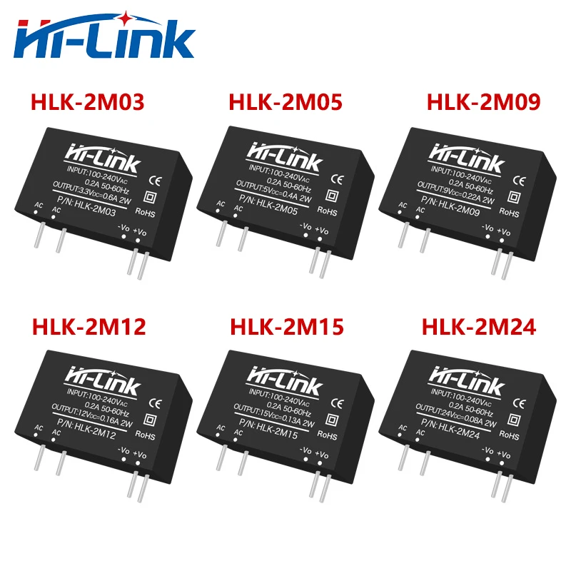 Free Shipping 10pcs/lot HLK-2M03 AC DC Converter 2W 3.3V 600mA Power Supply Module Consumer Electronics High Efficiency In Stock