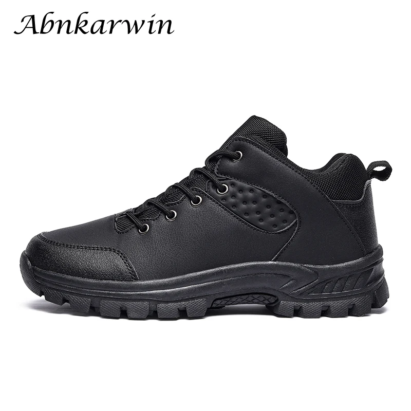 

Autumn Winter Men Anti-Slip Leather Hiking Shoes Outdoor Trekking Ankle Boots Mountain Shoes Tracking Hike Sneakers Treking