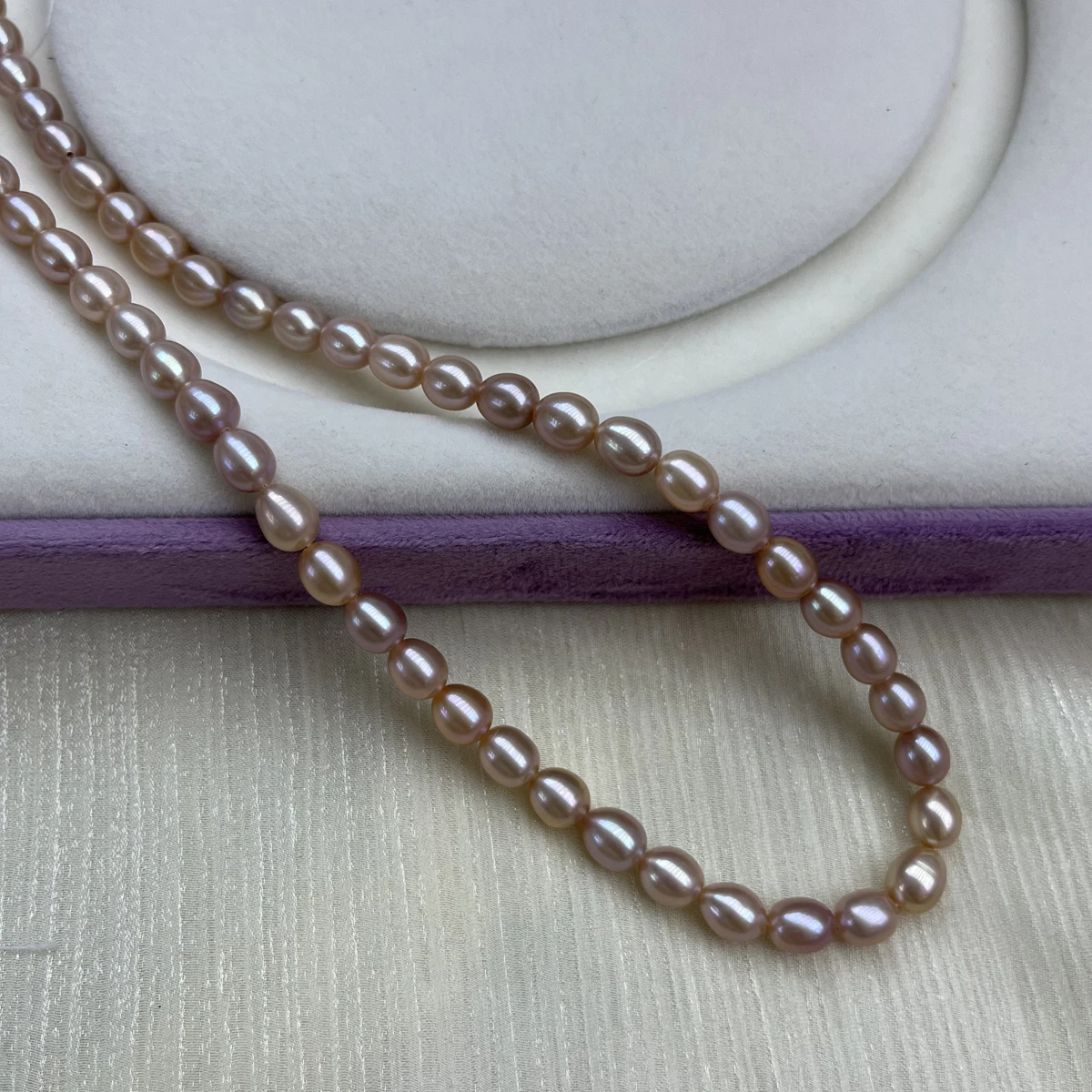 

6-7mm AAA Natural Freshwater Pearl Purple Rice Beads Charms for DIY Women Men Necklace Jewelry Making Accessories Daily Gifts