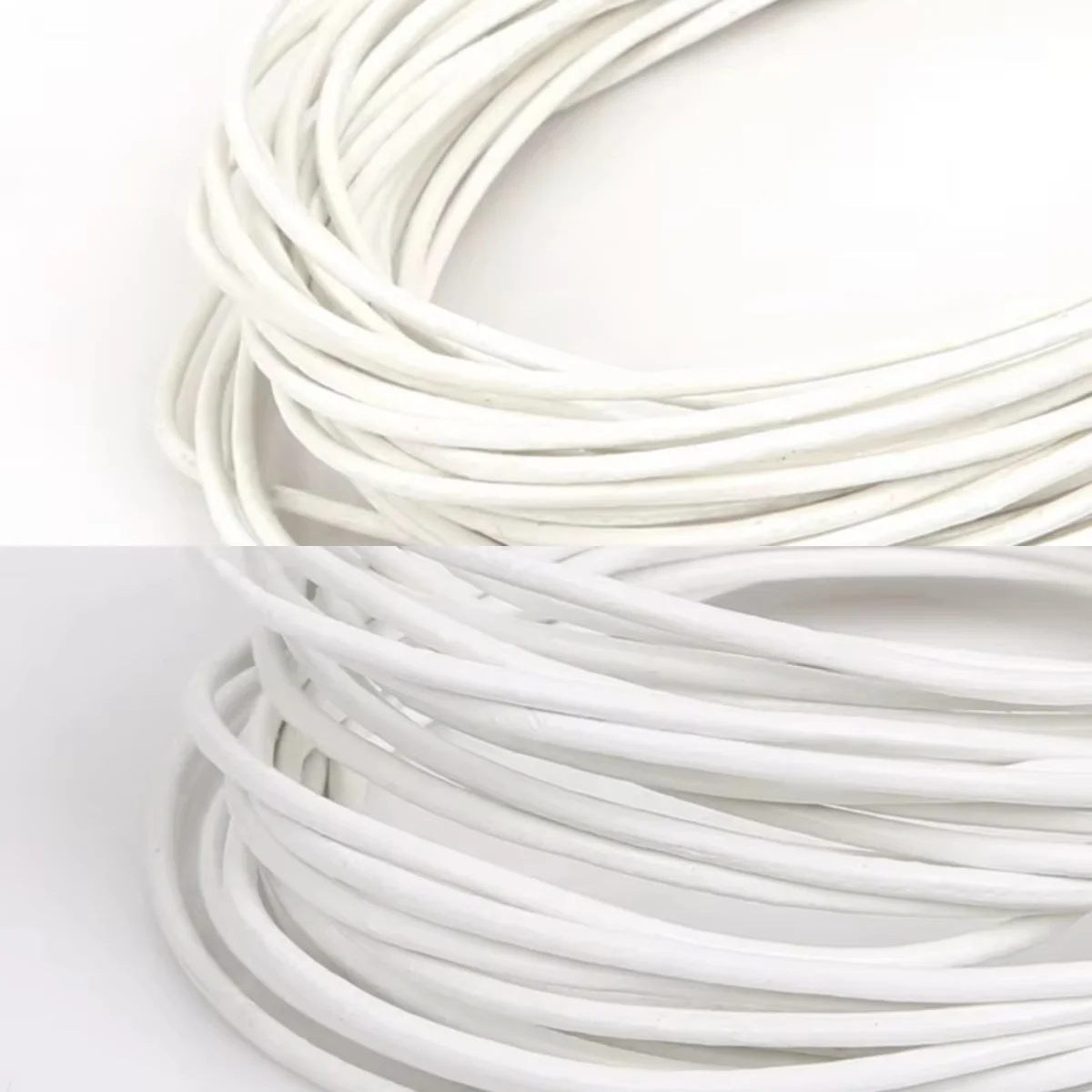 1/1. 5/2mm sznurki z prawdziwej skóry biały okrągły sznurek linowy przewód do wyrób biżuterii bransoletka naszyjnik Craft DIY biżuteria akcesoria — zdjęcie 5