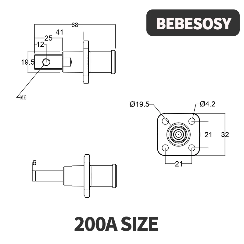 Connettore terminale di uscita ingresso cassa batteria 200A 120A terminale a spina rapida rimovibile ignifugo impermeabile IP67 Single Core