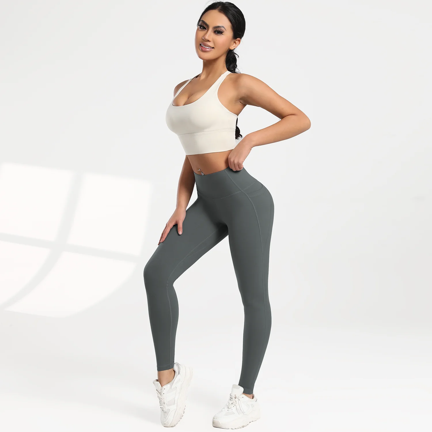 2025 Sexy Pockets Gym Leggings Women Skinny Stretch Sport Fitness Leggings Casual One Pieces Pants High Waist