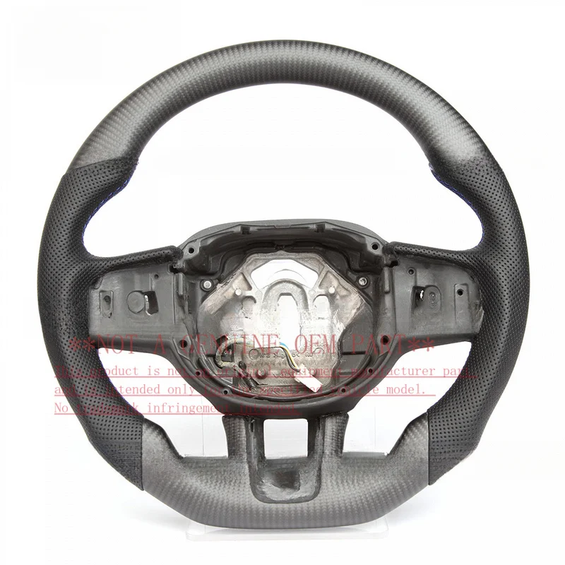 For Volvo XC40 Gloss Carbon Fiber Perforated Leather Modified Steering Wheel Horn Cover Shell