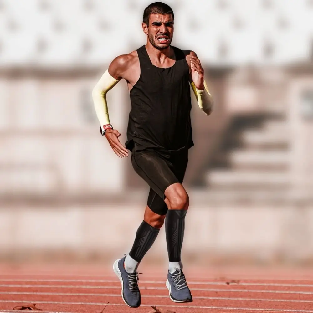 

Footless Calf Compression Sleeves Shin Splint Breathable Compression Socks Sports Protective Leg Warmers Leg Sleeve Brace