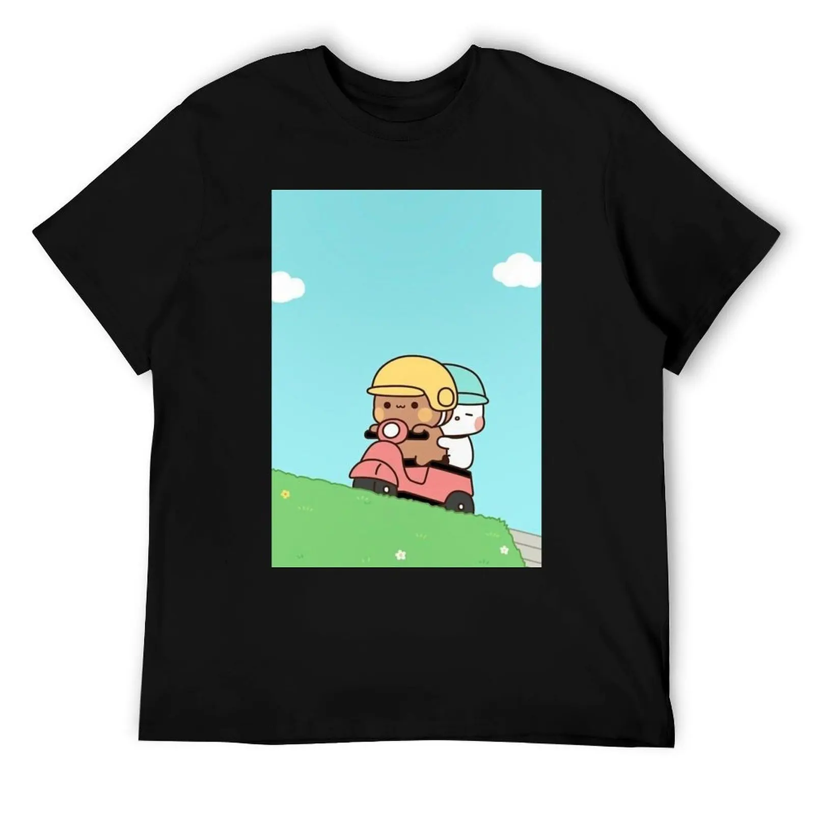 

Cute Couple Bubu Dudu Are Going On A Ride T-Shirt man t shirts for men casual t shirt men 100% cotton luxury brand T-Shirt