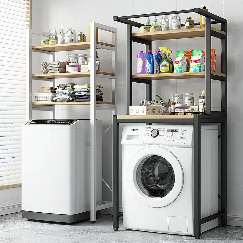 Estante de almacenamiento para lavadora de balcón, mueble de suelo sobre inodoro, organizador de lavandería que ahorra espacio, organizador de almacenamiento para cocina