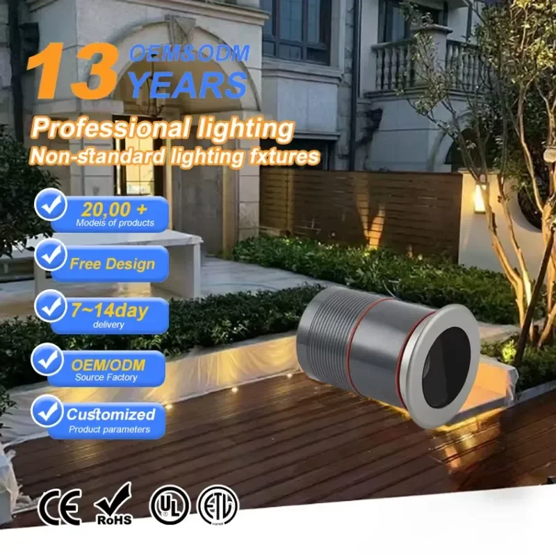 2024 New Design RGB 12V 24V Buried Lamp IP67 Waterproof Stainless Steel Aluminum COB Anti-dazzle Polarized LED Underground