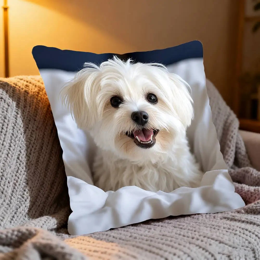 Retro Jack Russell Dog Pillow Case Cushion Cover Soft Cute Throw Pillow Case For Car Sofa Pillowcase Polyester With Zipper