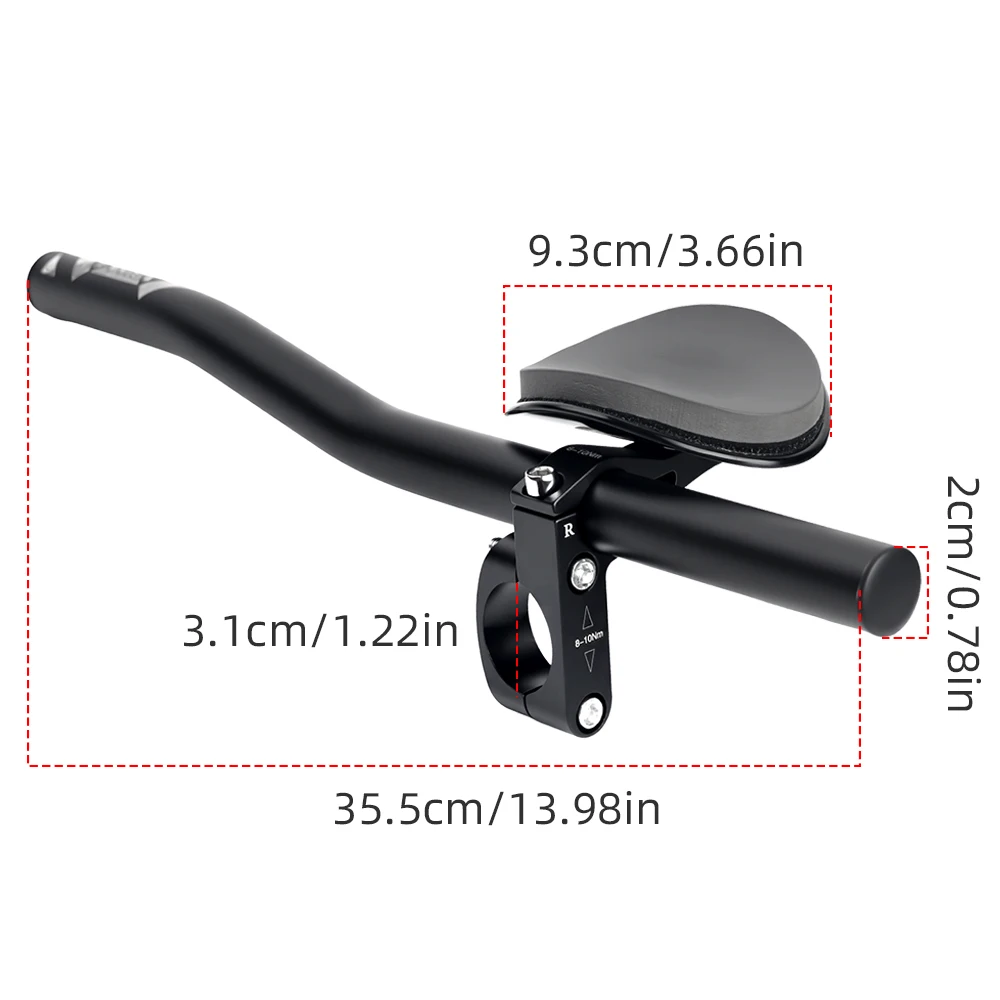 مقبض مسند من سبائك الألومنيوم البلوري للدراجة الجبلية VXM، مقبض مساعد خفيف الوزن، مقبض منحني لسباق الطريق، مقابض TT قابلة للفصل #2