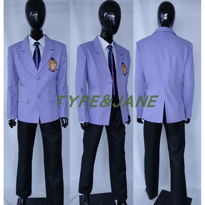 Ouran High School Host Club Cosplay Junge Schuluniform Blazer Blaue Jacke Mantel Haruhi Kyoya Hikaru Takashi Halloween Kostüm