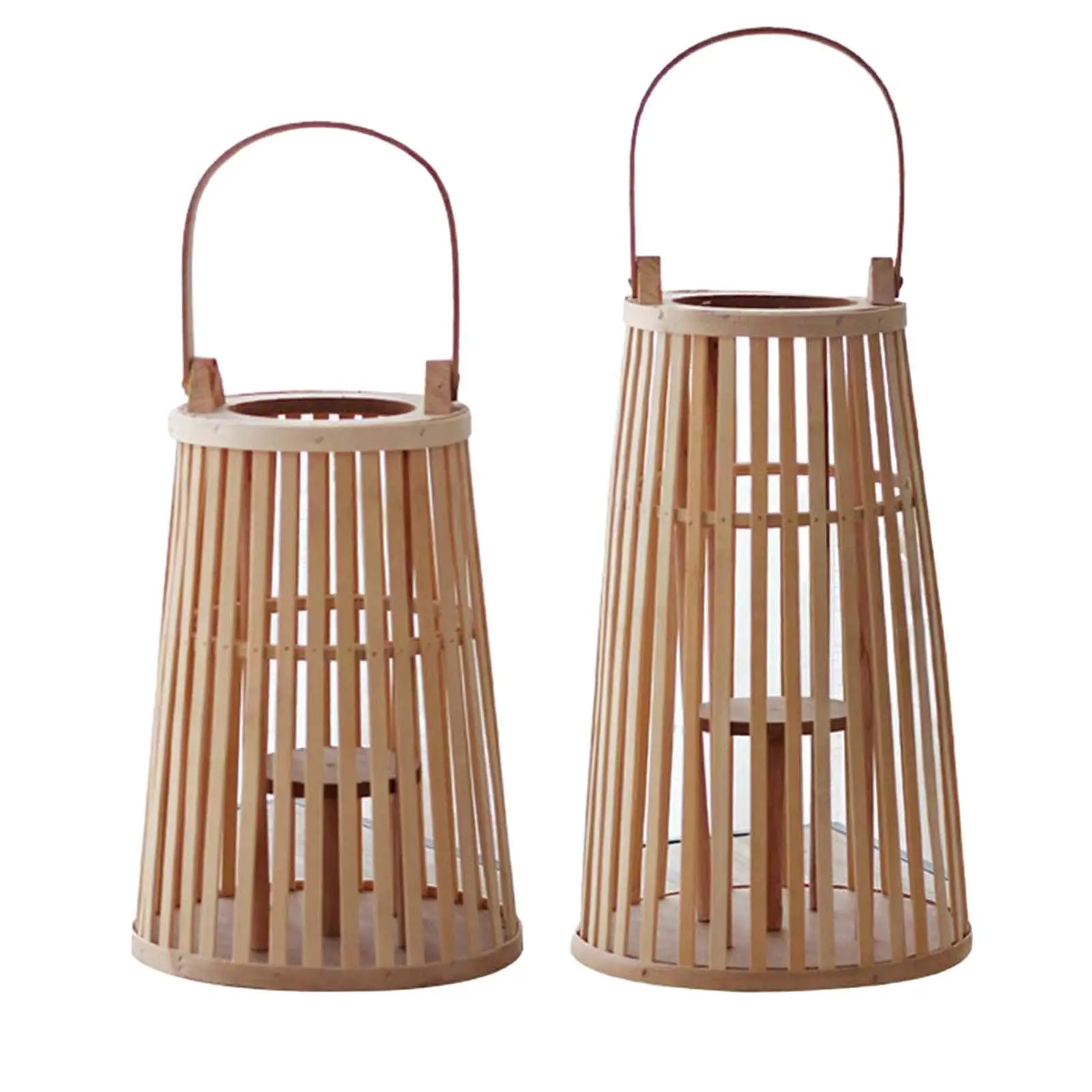 Tealight Candle Holder, Bamboo Candle Lantern Table Centerpiece,Home Wooden