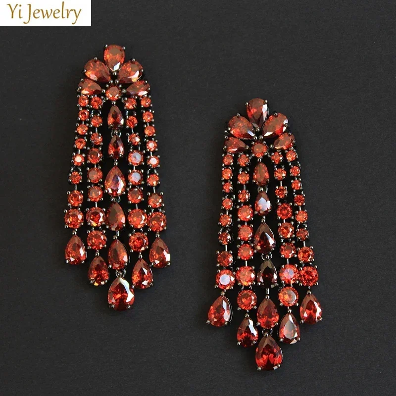 Luxury Women Earrings Long Tassel Party Bridal Wedding Dangle Jewelry Gift Drop Earrings for Women Fashion Jewelry Cubic Zircon