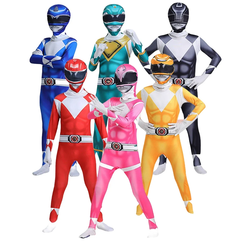 Power Samurai Sentai Shinkenger Rangers Costume Adult Kids Superhero Cosplay Halloween Birthday Party Jumpsuit Zentai Suit