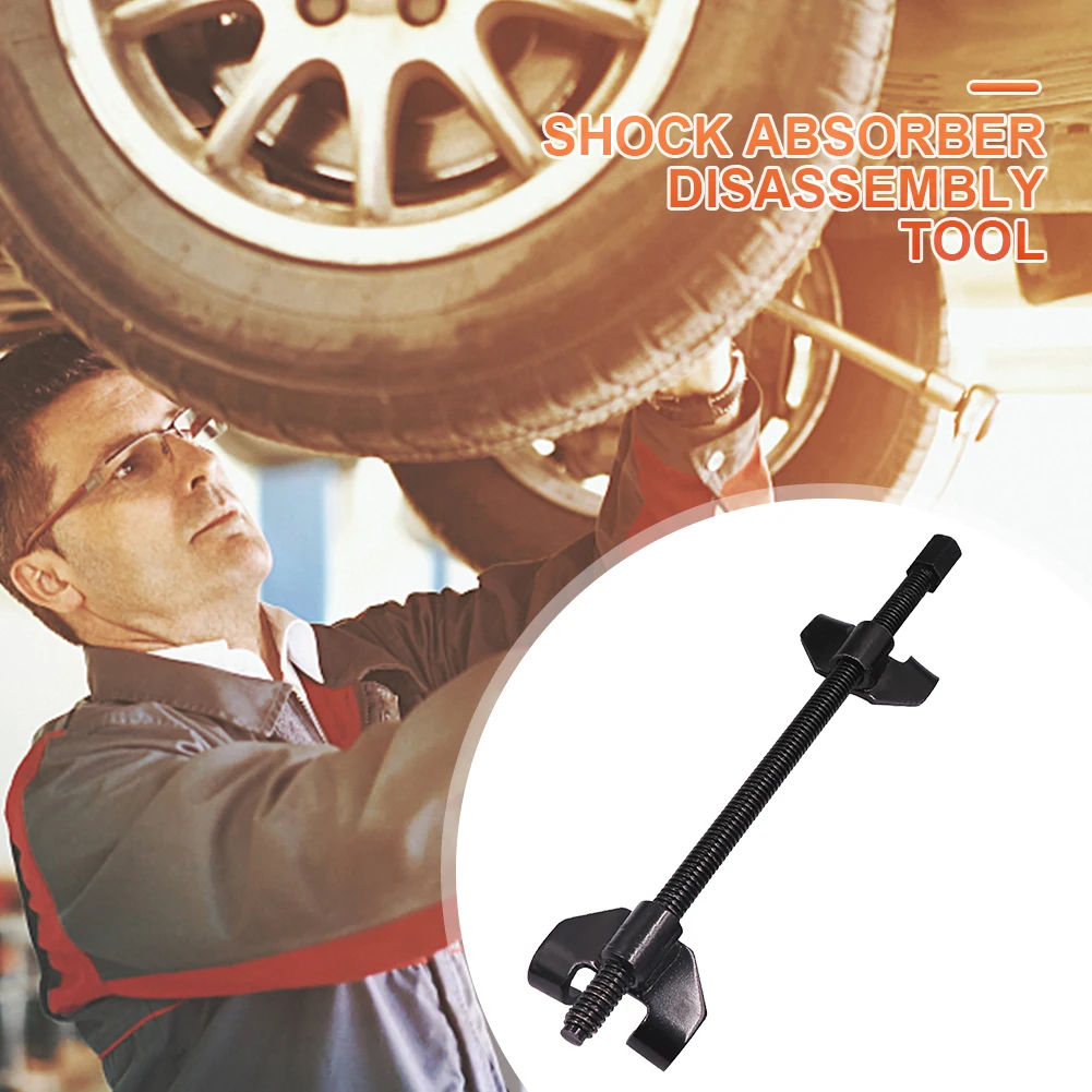 Compressor de mola de suspensão preto, compressor de mola helicoidal resistente, aço de alto carbono, 37cm para motocicleta, mountain bike