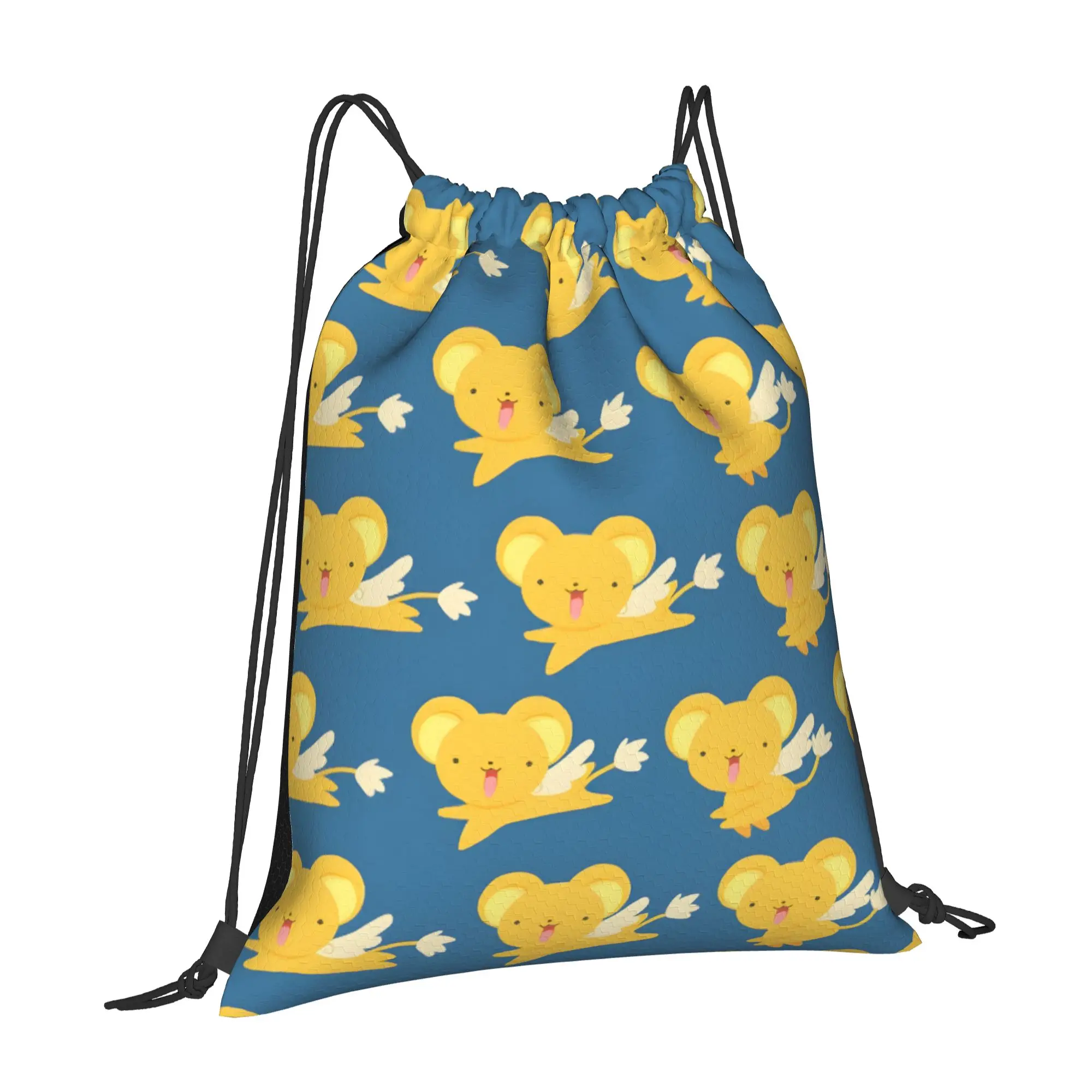 1 pc Kero Pattern Cardcaptor Sakura Portable Travel Drawstring Bags Storage Backpacks
